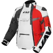 LS2 Veste textile imperméable LS2 X-Master pour moto, noir/gris/rouge, 4XL