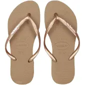 Havaianas Slim Logo Metallic Flip Flops Rose EU 33-34 Femme