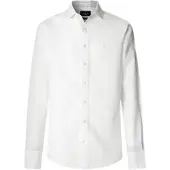 Hackett pour homme. HM3010660 Chemise en lin blanc (S), Casuel, Classique, Manche longue