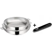 Lagostina Lot de 2 poêles inox 24 et 28 cm + poignée - - 012138600003 - salvaspazio+