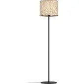 Eglo Lampadaire Butterburn, lampe d'angle sur pied avec des feuilles de bouleau, lampadaire en métal noir et textile beige, lampe, douille E27, 162 cm