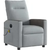 vidaXL Fauteuil de massage gris clair Tissu