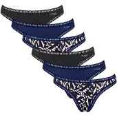 Sloggi String beige / bleu foncé / noir