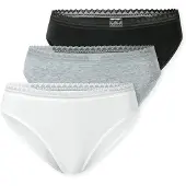 Schiesser Slip gris chiné / noir / blanc
