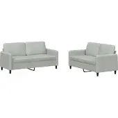 vidaXL Ensemble de canapés 2 pièces gris clair velours
