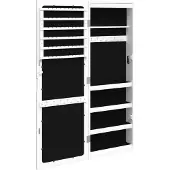 vidaXL Armoire à bijoux miroir avec éclairage LED mural blanc