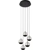 Lucide Lampe pendante de conception Sentubal Projectile noire à 5 lumières