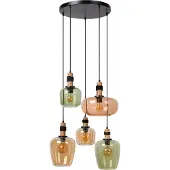 Lucide Lampe suspendue avec abat-jour coloré de forme irrégulière ILONA 5xE27 40W
