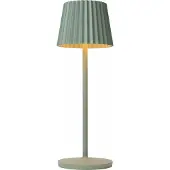 Lucide Lampe de table LED rechargeable JUSTINE, verte, 2 W, blanc chaud, 120 lm, plastique, dimensions : 38 x 13,5 x 13,5 cm, IP54,