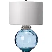 Elstead Lighting Lampe de table avec abat-jour Kara gris-bleu, 1xE27x60W, verre, dimensions : 55,5 x 35,5 x 35,5 cm, IP20, Elstead