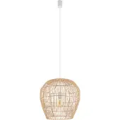 Nowodvorski Lighting Suspension HAITI S en bois naturel et blanc, 1xE27x25W, bambou, dimensions : 160x43x43 cm, IP20, Lighting