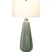 Elstead Lighting Lampe de table en céramique Kew verte et blanche, 1xE27x60W, céramique / plâtre, dimensions : 79,5 x 42 x 20 cm, IP20, Elstead
