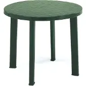 IPAE Progarden Table de jardin Tondo 90cm rond vert plastique table de terrasse table de balcon meubles de jardin