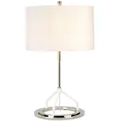 Elstead Lighting Lampe de table avec abat-jour Vicenza, nickel poli blanc, 1xE27x60W, métal, dimensions : 65x40x30 cm, IP20, Elstead