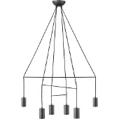 Nowodvorski Lighting Lustre IMBRIA noir 6xGU10x35W en métal, dimensions : 130x95x95 cm, IP20, Lighting