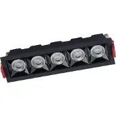 Lyora Spot encastrable noir Midi Led 5x1 LED - 4000K