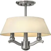 Elstead Lighting Suspension Whitney (HK) nickel brossé, 3xE14x60W, abat-jour en tissu, dimensions : 205 x 38,1 x 38,1 cm, IP20,