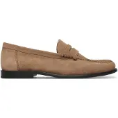 BOSS pour homme. 50563161 Mocassins en daim avec logo beige gravé et antifaz... (41), Cuir, Plat, Aucun, Casuel