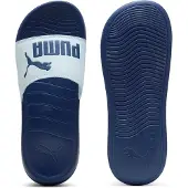 Puma Sandales de bain Popcat 20 en similicuir lisse, blanches, légères et hydrofuges
