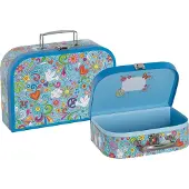 Goki Valisettes - - Peace and Love - Set de 2 gigognes - Carton solide - Bleu