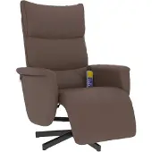 vidaXL Fauteuil de massage avec repose-pieds Marron Similicuir