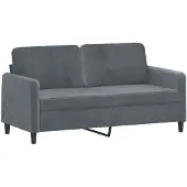 vidaXL Canapé 2 places gris foncé 140 cm velours