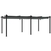 vidaXL Pavillon de jardin avec toit extensible anthracite 3x6 m aluminium