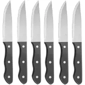 Hendi Hero Couteau à steak "Big" en acier inoxydable avec manche en ABS, Couverts, Noir