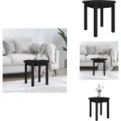 vidaXL Table basse noire Ø 45x40 cm Pin massif - Tables basses