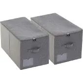 OEM Grande boîte de rangement à couvercle rabattable, gris foncé