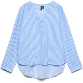 Vero moda Chemisier 'VMCKaja' bleu-gris / blanc