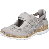 Rieker Damen Slipper Grau/Beige