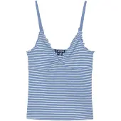 Superdry Athletic Essentials V Neck Waffle Cami Sleeveless Top Bleu XS Femme