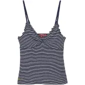 Superdry Athletic Essentials V Neck Waffle Cami Sleeveless Top Bleu S Femme