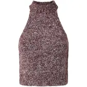 Pieces Tops en tricot 'PCSoftcruch' lie de vin / blanc cassé