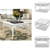 vidaXL Table basse avec 4 tiroirs blanc - Tables basses
