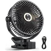 Vevor Ventilateur à Pince Portable avec Éclairage LED