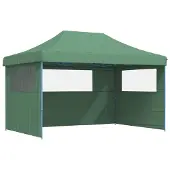 vidaXL Tente de réception pliable Pop-Up avec 3 panneaux latéraux vert