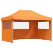 vidaXL Tente de réception pliable Pop-Up avec 3 parties latérales Orange