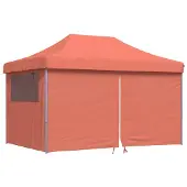 vidaXL Tente de réception pliante Pop-Up avec 4 panneaux latéraux rouge terracotta