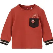 s.Oliver T-Shirt rouge rouille / noir / blanc