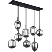 Globo Lighting Lampe suspendue design Blacky noir 8 lumières