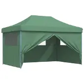 vidaXL Tente de réception pliable Pop-Up avec 4 panneaux latéraux vert