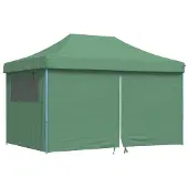 vidaXL Tente de réception pliable escamotable 4 parois latérales vert