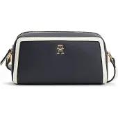 Tommy Hilfiger Sac à bandoulière 'Colour-blocked TH Monogram Camera' bleu nuit / blanc