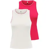 ONLY Haut 'ONLALLY' framboise / blanc