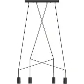 Lyora Lustre IMBRIA noir 4xGU10x35W en métal, dimensions : 130x90x50 cm, IP20, Lighting