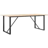 Syfax Table à manger cadre en O 200x100x75cm bois de pin massif acier