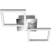 Telefunken Plafonnier LED à détecteur FRAME, 12 W, 1200 lm, IP20, chrome-alu, métal-plastique, 47 x 22,6 x 7,4 cm