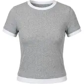 STUDIO SELECT T-shirt 'Lana' gris clair / blanc